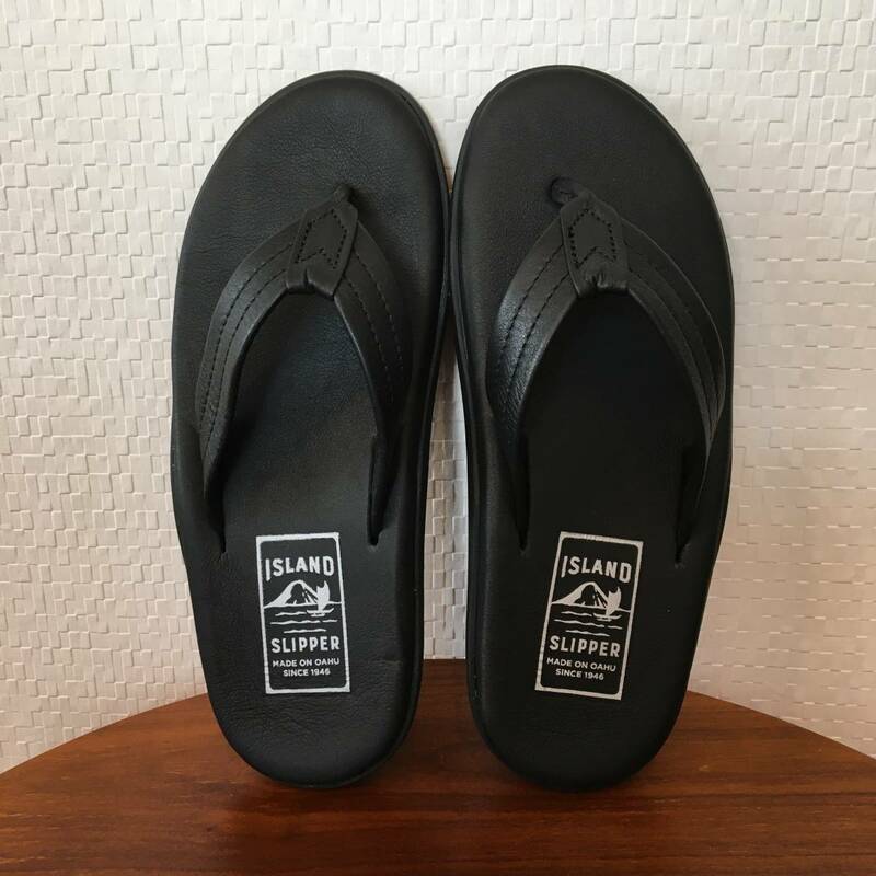 26.0cm（US 8）｜ ISLAND SLIPPER アイランド スリッパ PB202 サンダル 黒 ブラック スムースレザー ハワイ オアフ (新品)(即決)(正規品)