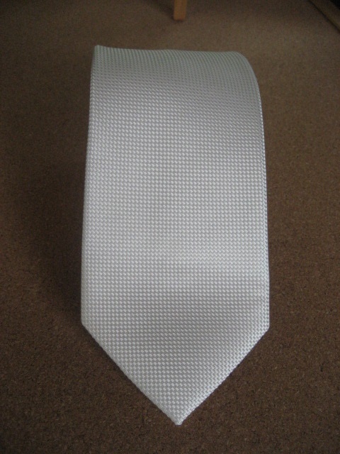 ネクタイ 白 日本製 ネクタイ フォーマル シルク100% 冠婚葬祭 AINEXX社製ハンドメイド 未使用品