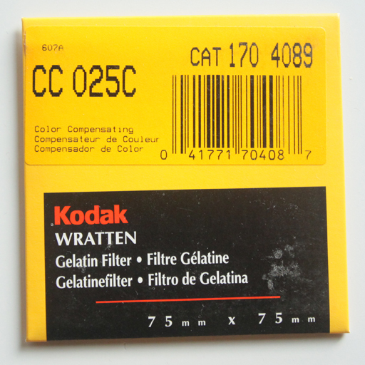 ★ Kodak コダック ゼラチンフィルター CC025C 75mm x 75mm ★