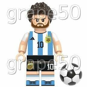 レゴ風★リオネル・メッシ（ボール付）★アルゼンチン代表：2022W杯優勝★ミニフィギュア：レゴ互換・レゴカスタム
