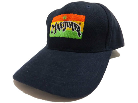 【新品即決】MARIJUANAブランド キャップ マリファナブランド正規品025 NAVY レゲエ ラスタ ガンジャ リーフ柄 GANJA WEED HEMP