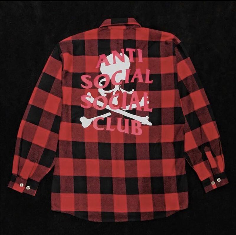 激レア 希少 Mastermind x anti social social club ASSC フランネルシャツ XL 新品