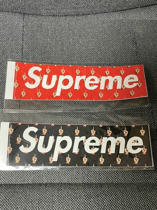 新品未使用 2枚セット 2015SS Supreme アンダーカバー Box Logo Sticker ボックスロゴ 赤色 Red 黒 black ステッカー