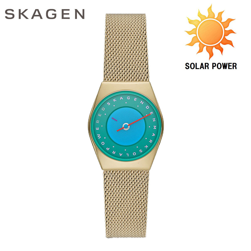 SKAGEN SKW3087 スカーゲン レディース 腕時計 ゴールド ソーラー 女性 アナログ シンプル ステンレス メッシュベルト 北欧 SDGs 薄型 軽量