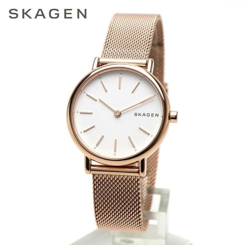 SKAGEN スカーゲン SKW2694 ホワイト ローズゴールド メッシュ ブレスレット アナログ 薄い 軽い シンプル 北欧 レディース 女性用 腕時計