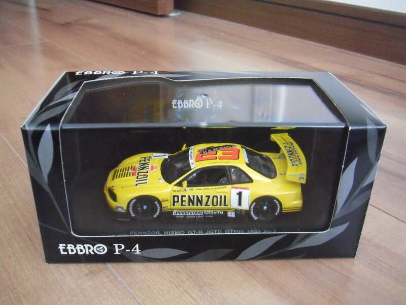 エブロ　ニスモ　GT-R　GT500　ミニカー　黄色　イエロー　1999　No.1　EBBRO　ペンズオイル　PENNZOIL　1/43