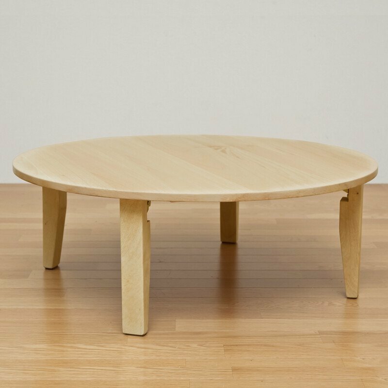 折り畳み ローテーブル 円形 幅90cm 折りたたみ 木製 テーブル 丸 センターテーブル 天然木 座卓 円卓 ちゃぶ台 ナチュラル