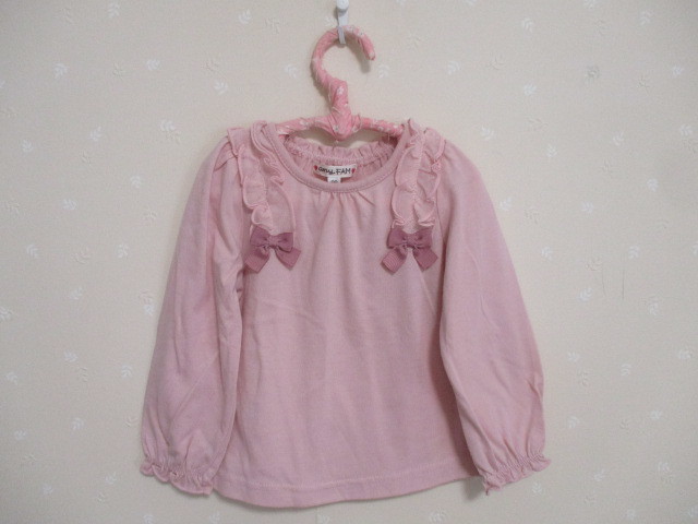 Ω any FAM Ω ★ 可愛フリル長袖Tシャツ ★ 90㎝ ピンク 30528