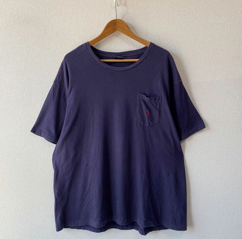 90s Polo by Ralph Lauren ポケット Tシャツ XL 半袖 ポケT ネイビー ポロ ラルフローレン