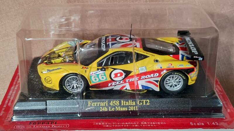 アシェット 1/43 Ferrari フェラーリ 458 Italia GT2 24h Le Mans 2011年 #66 ブリスター未開封