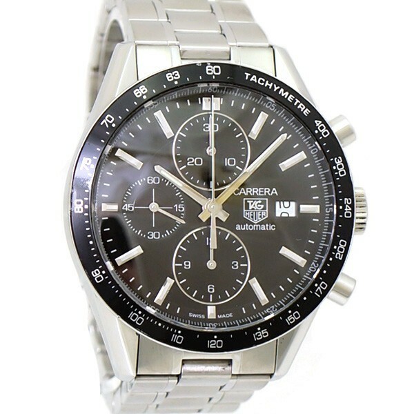 タグホイヤー メンズ腕時計 カレラ クロノグラフ CV-201E-0 SS ブラック文字盤 自動巻き TAG HEUER