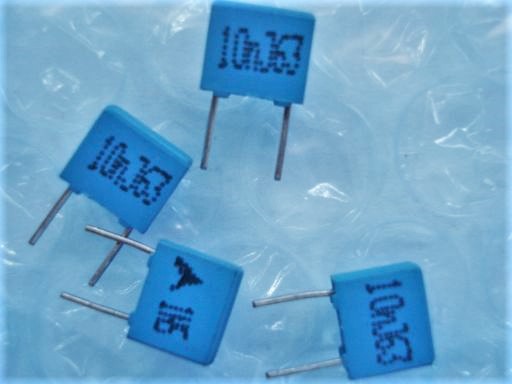 P00227C　EPCOS？　フィルムコンデンサ　0.01μF（１０ｎF）±５％　63V　4個セット