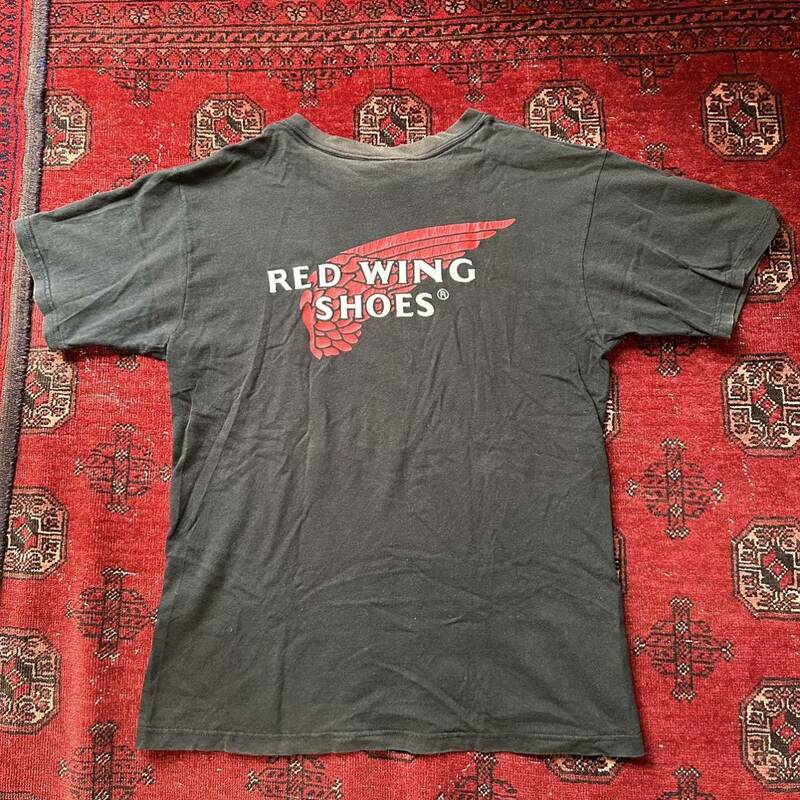 オールドヴィンテージ “RED WING“ ブラックボディー MEDIUM Tシャツ サンフェード 80s 90s 00s