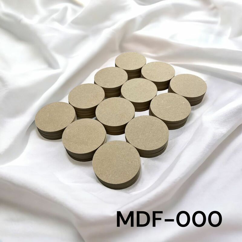 mdf 木材 円形 diy 直径65(㎜) 48個セット丸　飾り MDF-000