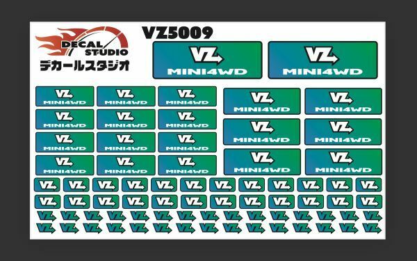 Decal Studio　ミニ四駆　VZシャーシ ステッカー5009グリーングラデ