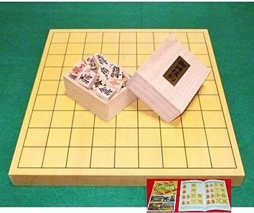 【新品】（入門書付）新カヤ １寸 卓上将棋盤　　木製将棋駒 　　将棋セット