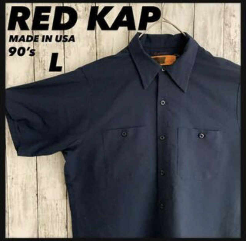 ★RED KAP/レッドキャップ 半袖ワークシャツ L USA製★1