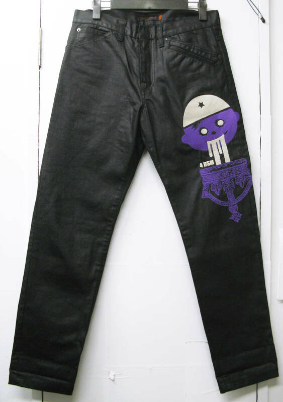 アンダーカバー 4 DSM コーティング ブラック デニム パンツ 3 美品 （ アーカイブ レア UNDERCOVER 4 DSM Coating Black Denim Pants 3