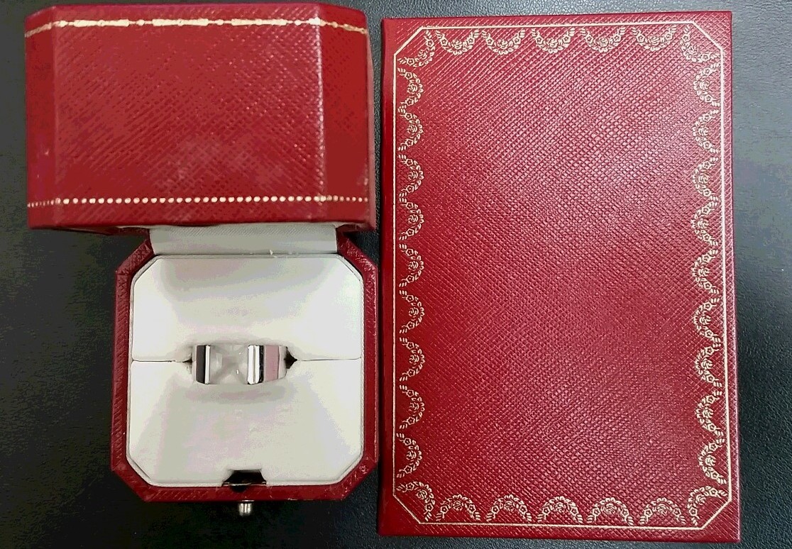 ◆　カルティエ　タンクリング　ｋ18ＷＧ　５２号　◆