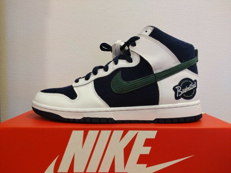 NIKE DUNK HI PRM EMB 白紺緑 NBA ナイキ　 ダンク ハイ baseball ベースボール　28.5cm us10.5　DH0953-400