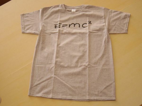 e=mc2 Tシャツ L グレー アインシュタイン 特殊相対性理論