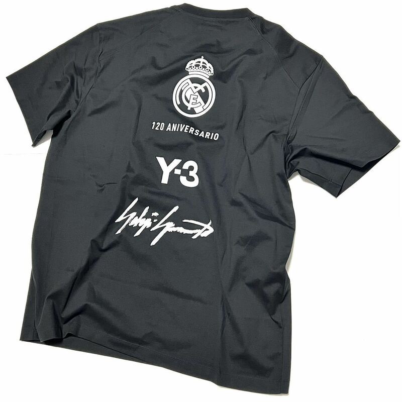 L 新品 Y-3 レアルマドリード 120周年記念 限定 Y3 コラボ ロゴ Tシャツ ブラック Real Madrid ワイスリー RM SS TEE 黒 レアル サッカー