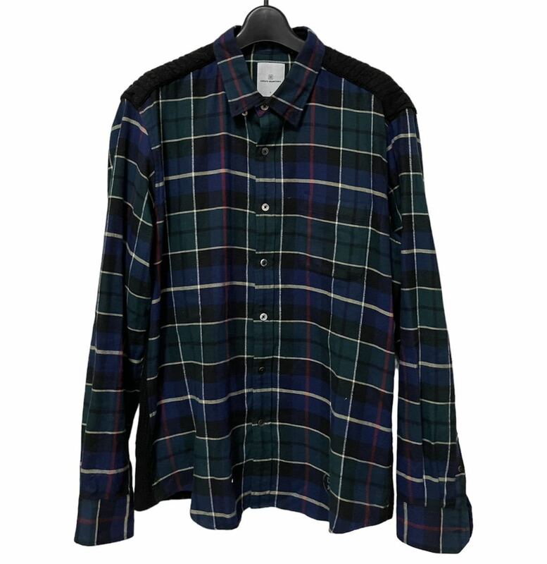 uniform experimentニット切替チェックシャツ3ユニフォームエクスペリメント長袖シャツ シャツ