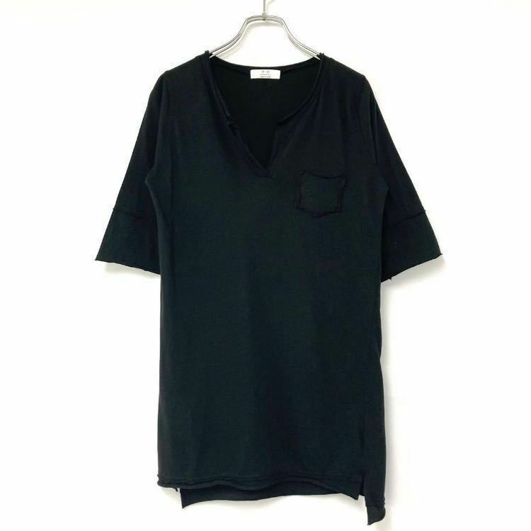 未使用品 TH COMPANY カットソー Tシャツ トップス TH ブラック 黒 M〜Lサイズ
