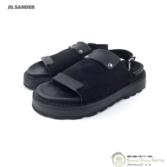 ジルサンダー （JIL SANDER） オープントゥ スリングバック サンダル J33WP0004 ブラック ＃40 メンズ（新品）