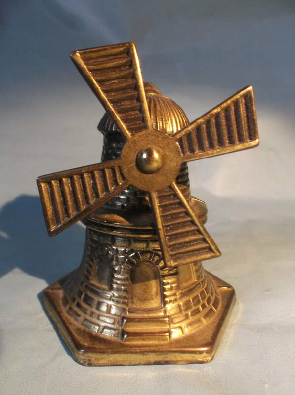英国ビンテージ 風車 ウインドミル 食卓 卓上 ベル 呼び鈴 鐘 真鍮 ブラス アンティーク ENGLAND