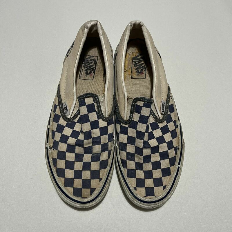 90's VANS USA バンズ スリッポンUS8 1/2 チェッカー チェック スニーカー メンズ ビンテージ オールドスケーター USA製 アメリカ製