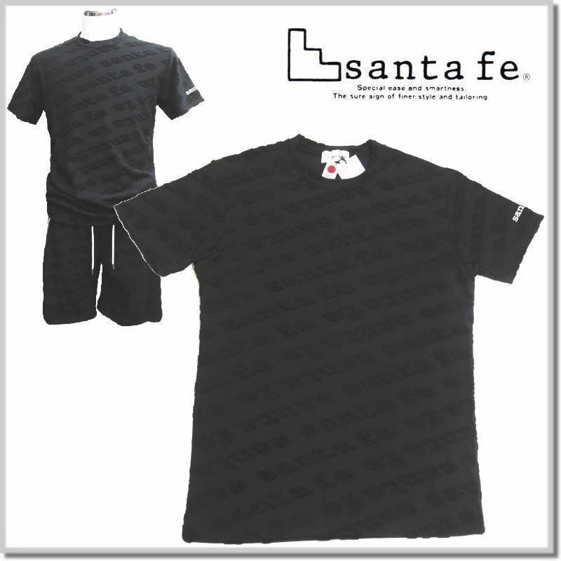サンタフェ santa fe ロゴパイル半袖Tシャツ 85421-46(M) ジャガードロゴ カットソー set up可