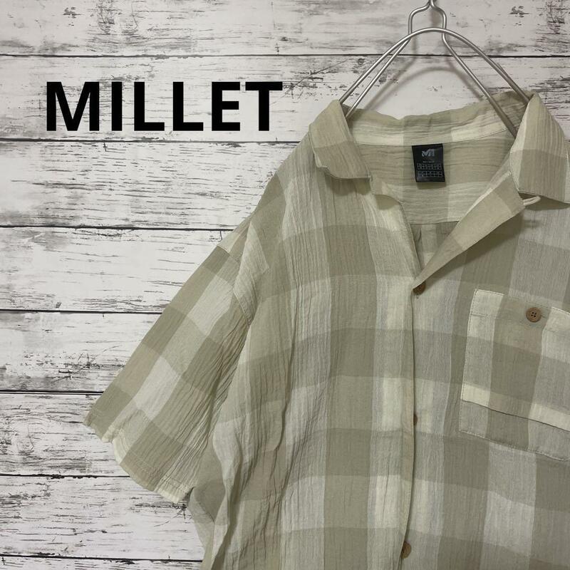MILLET ワシプラスシャツ ショートスリーブ オープンカラーシャツ 和紙 アウトドア