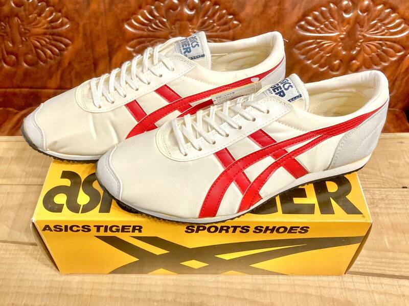 ★☆90s!希少レア!ASICS TIGER マラソン310 マラソンシューズ 26cm 白/赤 アシックスタイガー ナイロン デッド ビンテージ 235☆★