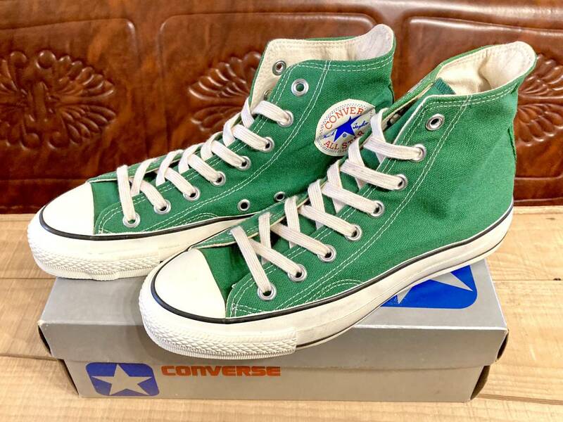 ★☆希少レア!コンバース ALL STAR HI 緑 6 24.5cm converse オールスター グリーン ハイカット 銀箱 あて布 デッド ビンテージ 235☆★