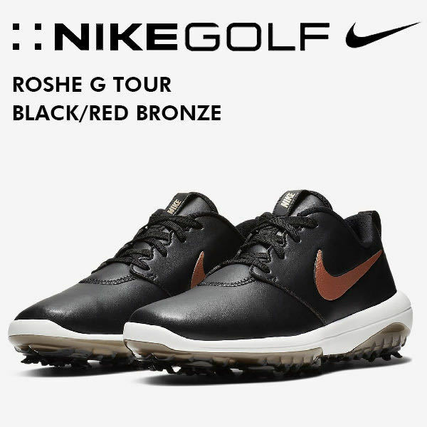 26.5cm ナイキ ローシG ツアー ブラック レッドブロンズ Nike ROSHE GOLF TOUR Black Summit White Metallic Red Bronze