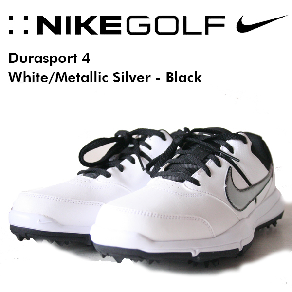 27.5cm ナイキ デュラスポーツ 4 ホワイト メタリックシルバー ブラック Nike Durasport Ⅳ　 Soft Spike