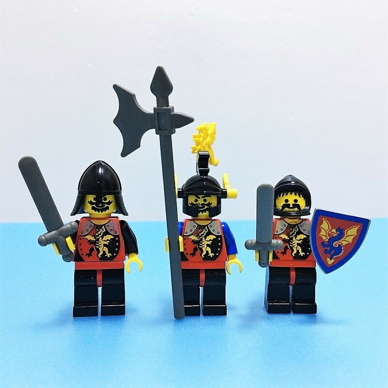 [bce]/ レゴ（LEGO）ミニフィグ /『ブラックナイト / 3体』/ドラゴンナイト、お城シリーズ、騎士、兵士、兵隊