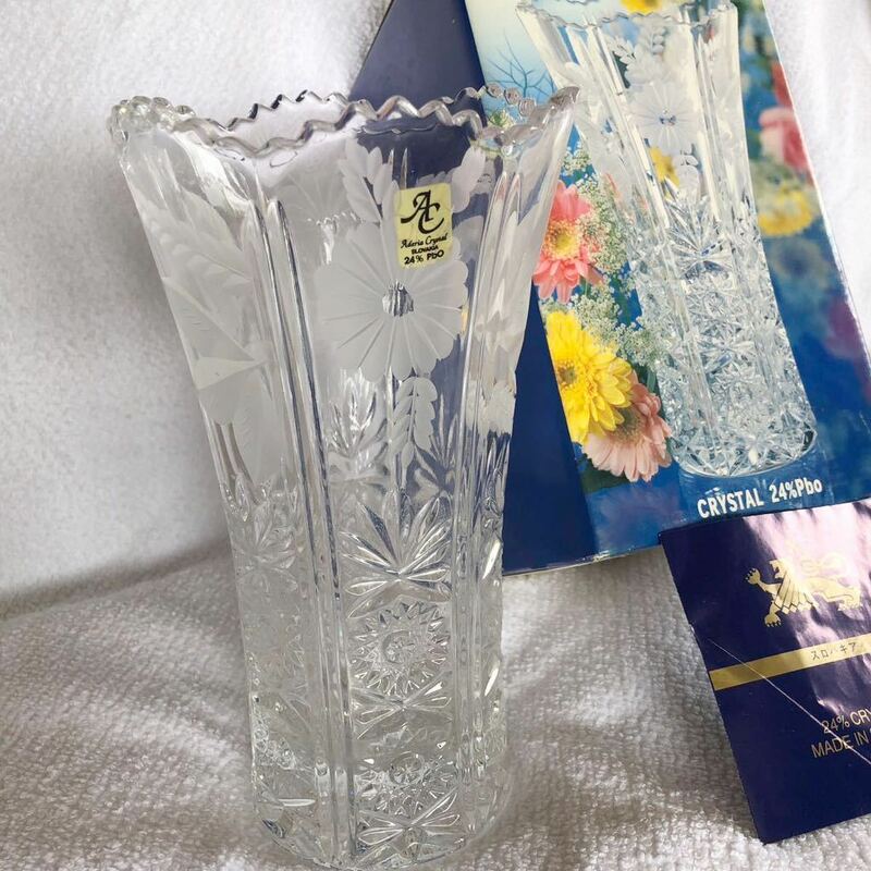 ☆美品 セレブリタ花器/クリスタルガラス花瓶 Made In Slovakia☆