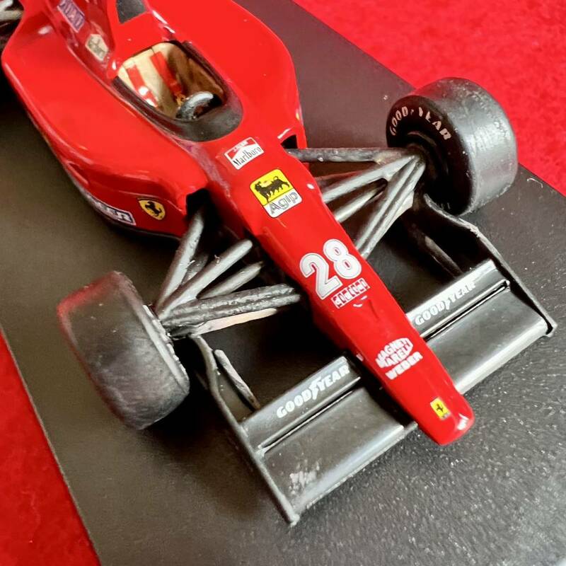 京商 1/64 Ferrari F1-91 (early) No.28 J.ALESI改 マルボロロゴ.コックピット.シートベルト等、フェラーリF1-91(early version) J.アレジ