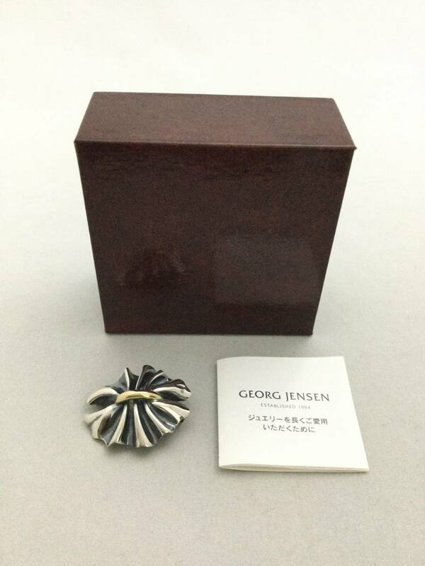 GEORGE JENSEN　ジョージジェンセン　400　ギャザー　コンビ　ブローチ　アクセサリー　925【C025878】