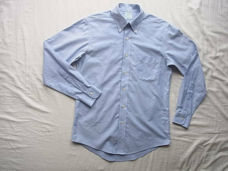 ブルックスブラザーズ　スーピマコットンオックス素材　ボタンダウンシャツ　サイズ 15 - 33 ブルー 