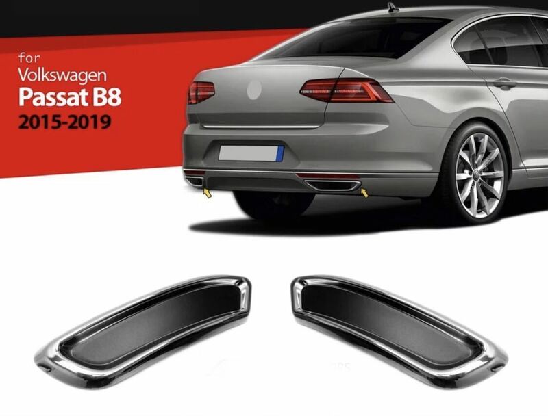 新品# VW パサート B8 リアディフューザー 2ピース フォルクスワーゲン passat ［2015-2019］ステンレス カスタム 簡単装着