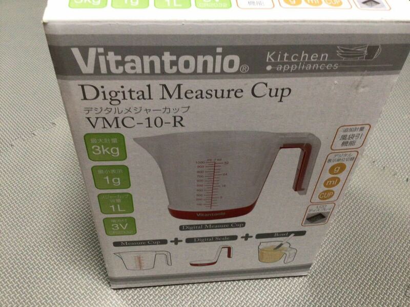 新品 未使用品 ビタントニオ VITANTONIO デジタル メジャーカップ レッド DIGITAL MEASURE CUP RED VMC-10-R 計量カップ