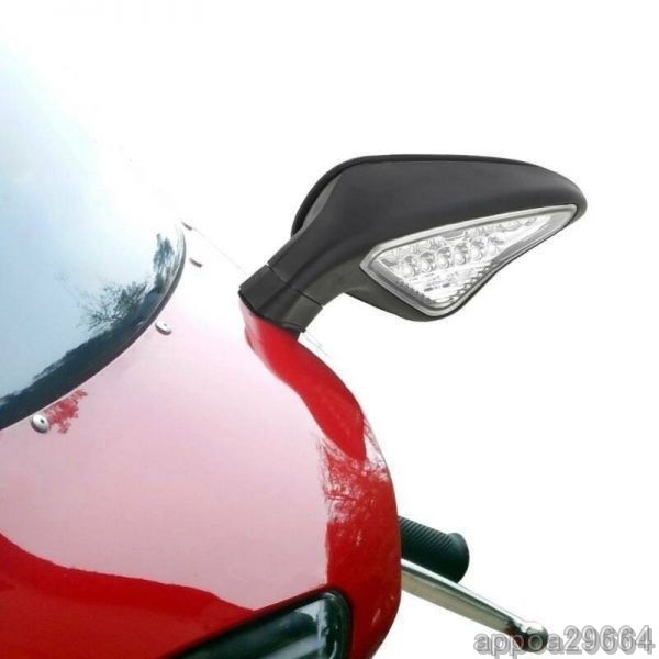 ♪ドゥカティ バックミラー オートバイ LEDウインカー オートバイバックミラー 848 1098 1098S