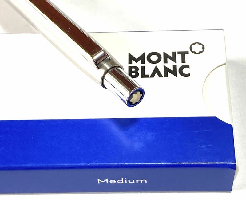 【美品】MONT BLANC モンブラン ジャーマニーノック式　ボールペン ステンレスシルバー