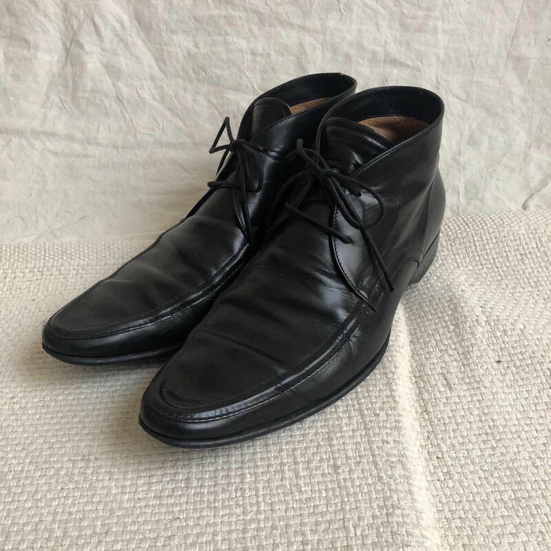 Louis Vuitton ルイヴィトン 黒 レザー チャッカブーツ 革靴/シューズ SIZE8