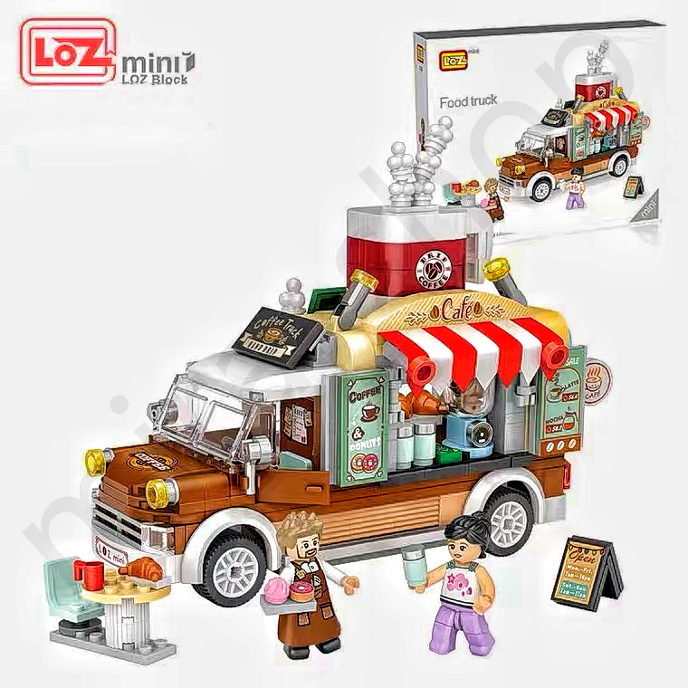 レゴ LEGO 互換 不可1740 LOZ ブロック 積木 コーヒー移動販売車 玩具 組立 手作り 可愛い 知育玩具
