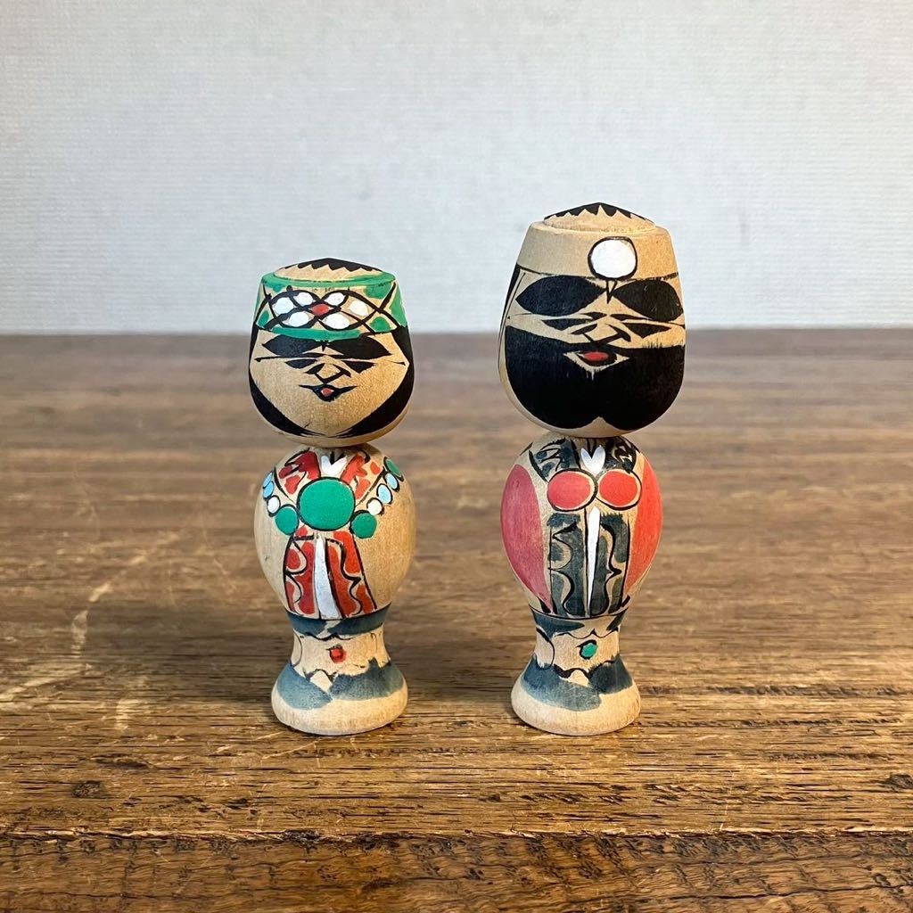 アイヌ こけし 根本土龍 木彫り 北海道 根本勲 土龍 農民美術 昭和レトロ 民芸品 工芸品 置物 骨董 彫刻 熊