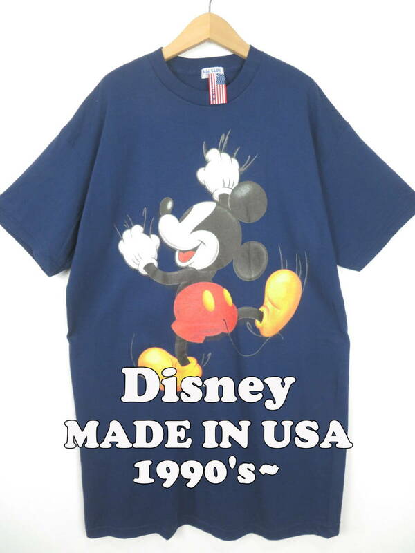 90s 00s ディズニー ★ USA製 デッドストック ミッキー スーパー オーバーサイズ Tシャツ ワンピース ★ Disney アメリカ製 レディース